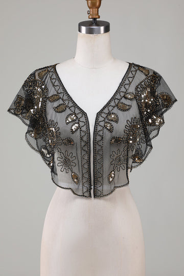 Lentejuelas doradas con cuentas Cabo de la década de 1920